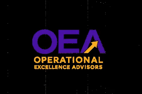OEA Operational Excellence Advisors logo in purple and gold with upward arrow